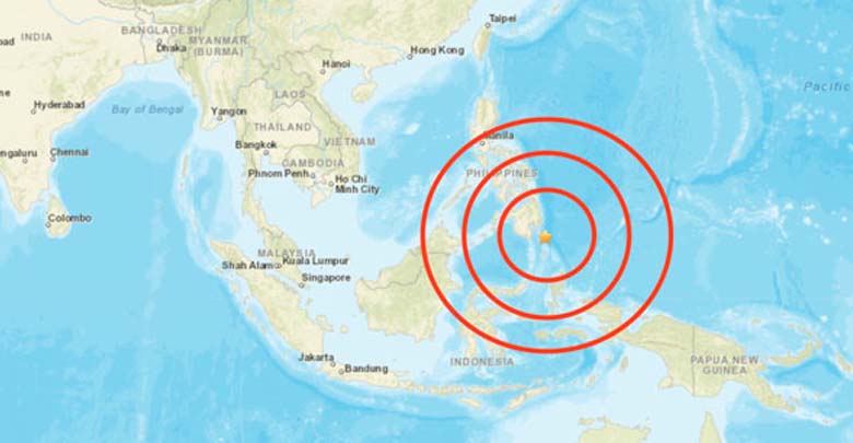 Se registra frente a las costas de Filipinas sismo de magnitud 6,7