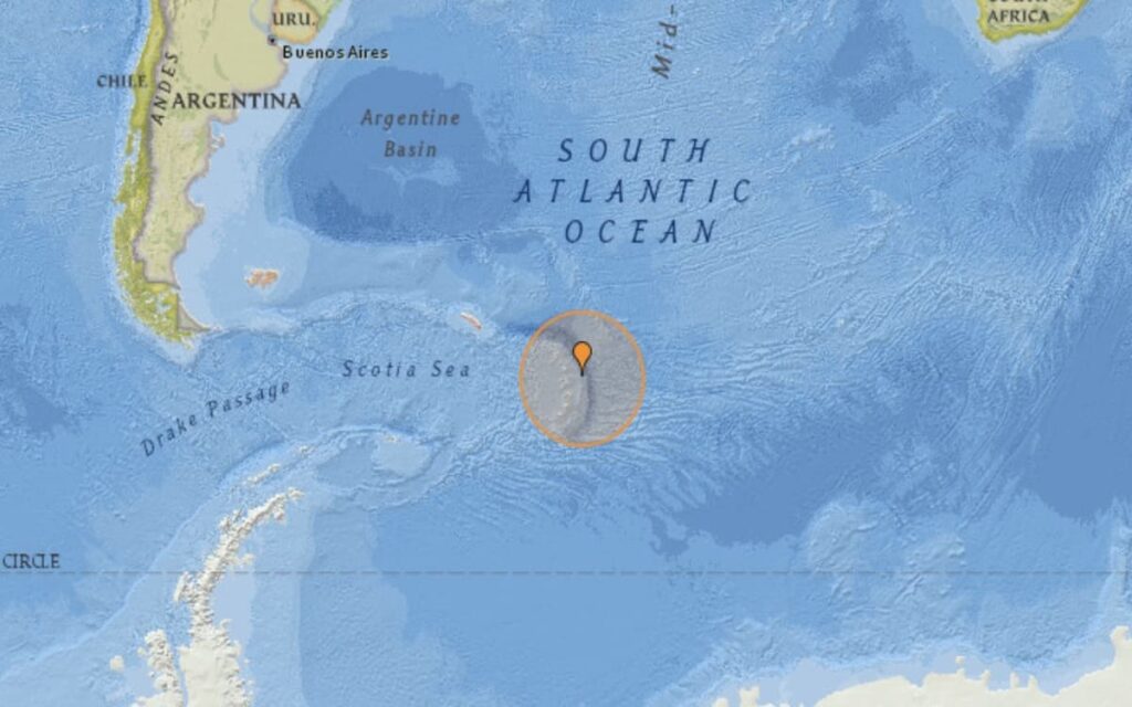 Fuerte sismo sacude islas Sandwich del Sur en el Atlántico