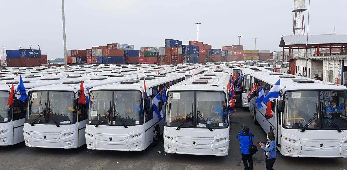 Nicaragua: llegan 150 buses rusos, para reforzar el transporte público nacional