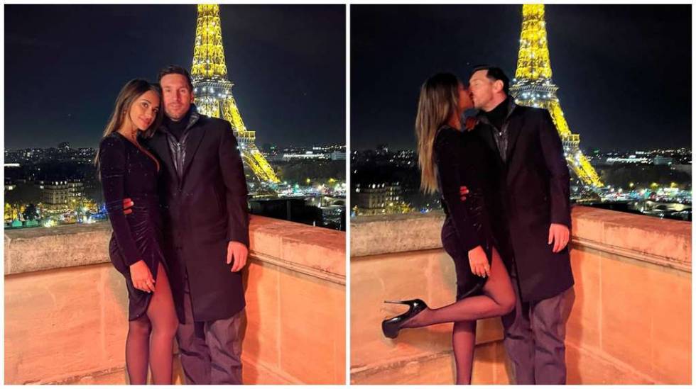 Antonela y Leo Messi, en su cita más romántica frente a la torre Eiffel