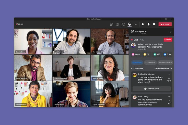 Microsoft y Meta se asocian para llevar Teams a la plataforma Workplace
