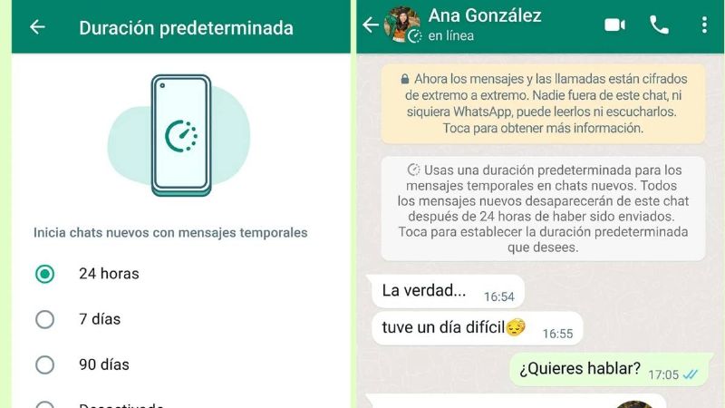 WhatsApp ya cuenta con la función de mensajes temporales