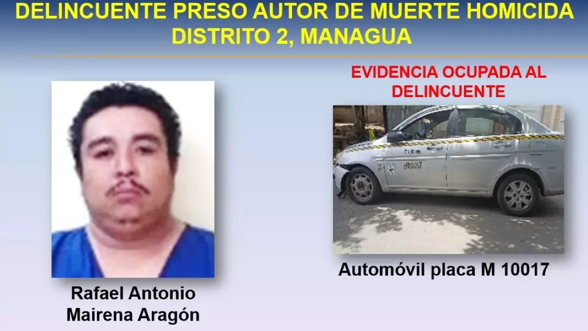 Arrestan a presunto homicida en el barrio Batahola Sur de Managua