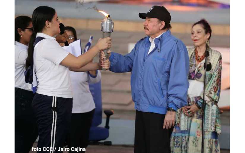 Ortega destaca la unidad centroamericana en el acto de recibimiento de la Antorcha de la Libertad