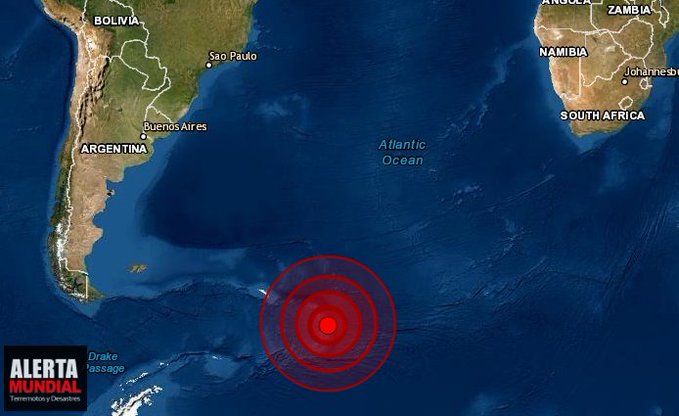 Fuerte sismo se registra al este de las Islas Sandwich del Sur