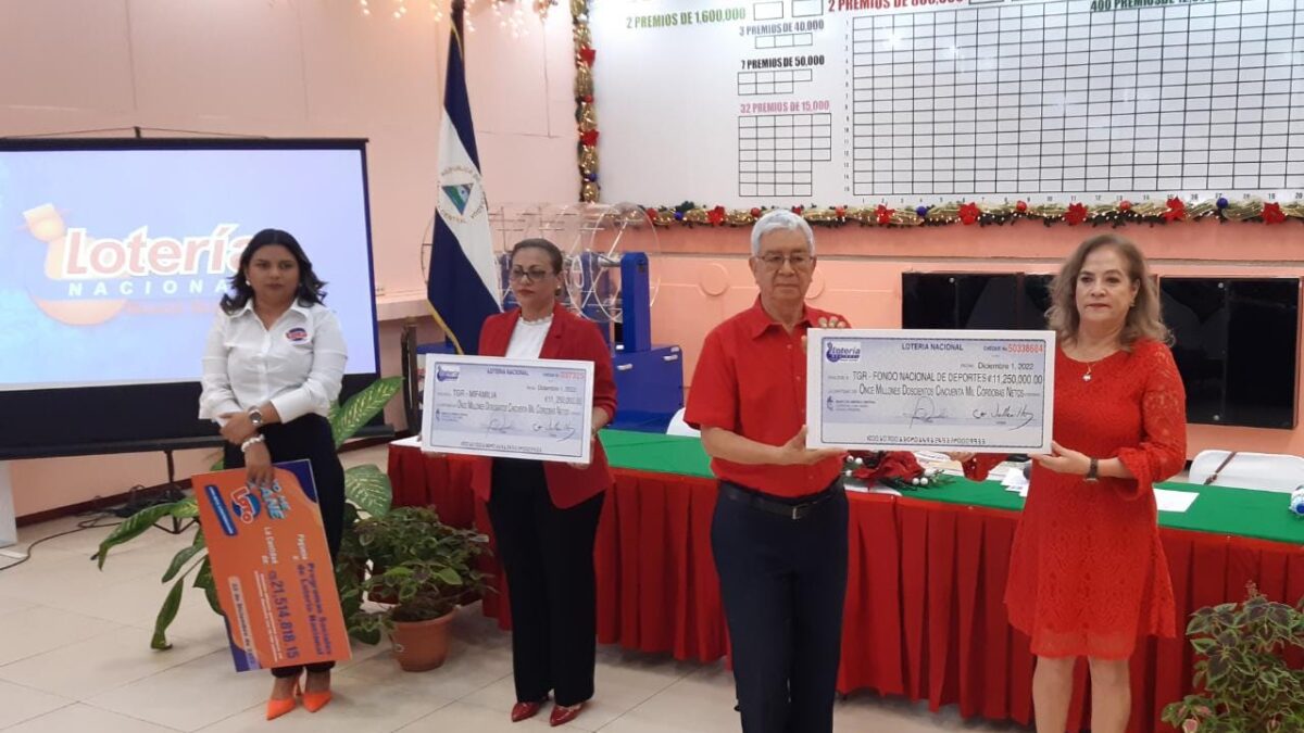 Lotería Nacional entrega C$322 millones para programas sociales en Nicaragua