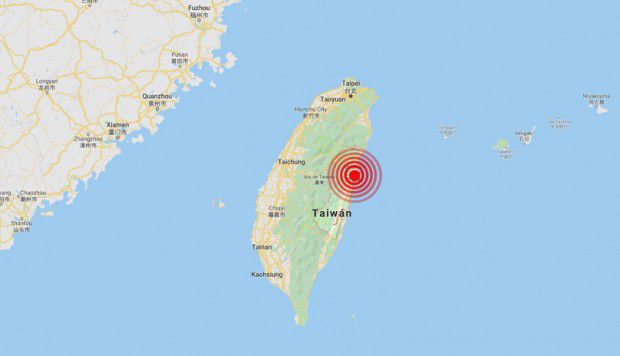Sismo de magnitud 6,2 sacude la costa este de Taiwán