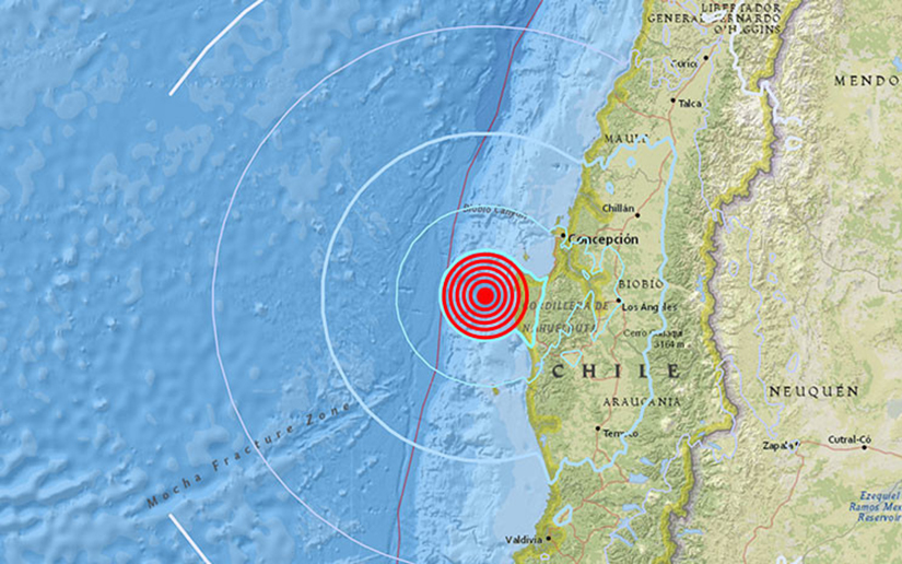 Reportan sismo de magnitud 5,5 en Chile