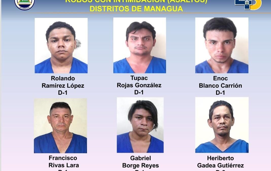 Más de 30 presuntos delincuentes capturados recientemente en Nicaragua