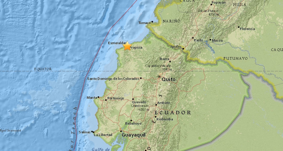 Sismo magnitud costa Ecuador