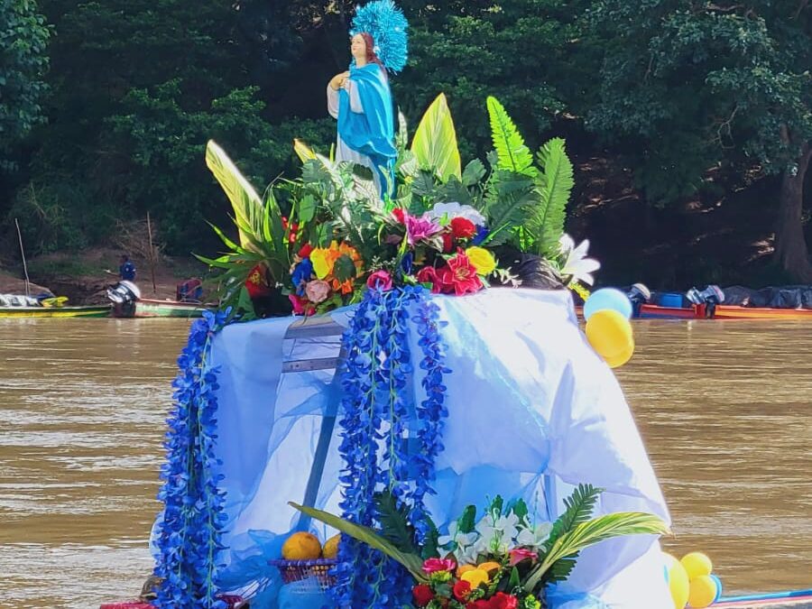 Alcaldía de Wiwilí celebra la tradicional Purísima Acuática sobre el Río Coco