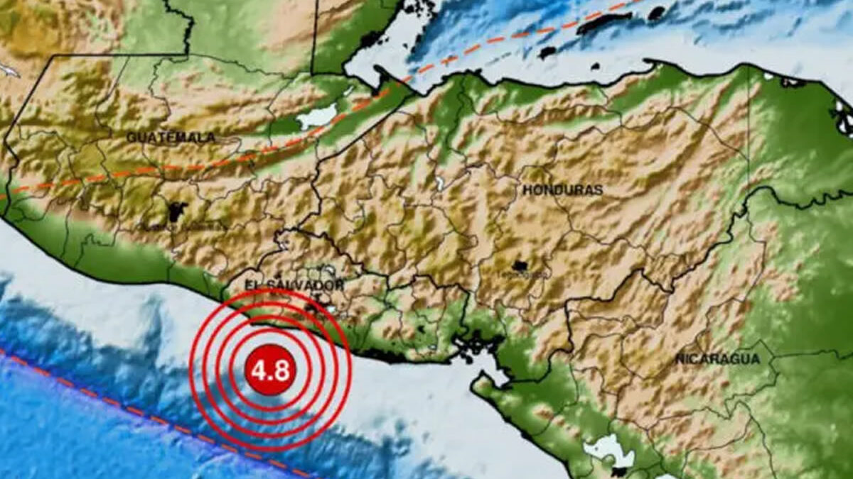 Temblor de magnitud 4.8 sacude El Salvador, no se reportan víctimas o daños