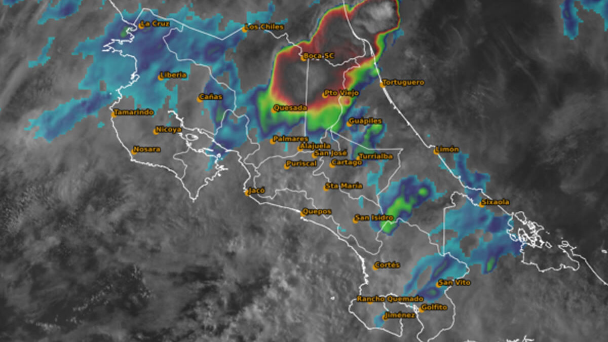 Condiciones lluviosas en Costa Rica por influencia indirecta de la tormenta Sara