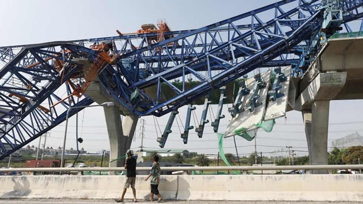 Al menos 6 muertos por caída de grúa gigante en Tailandia