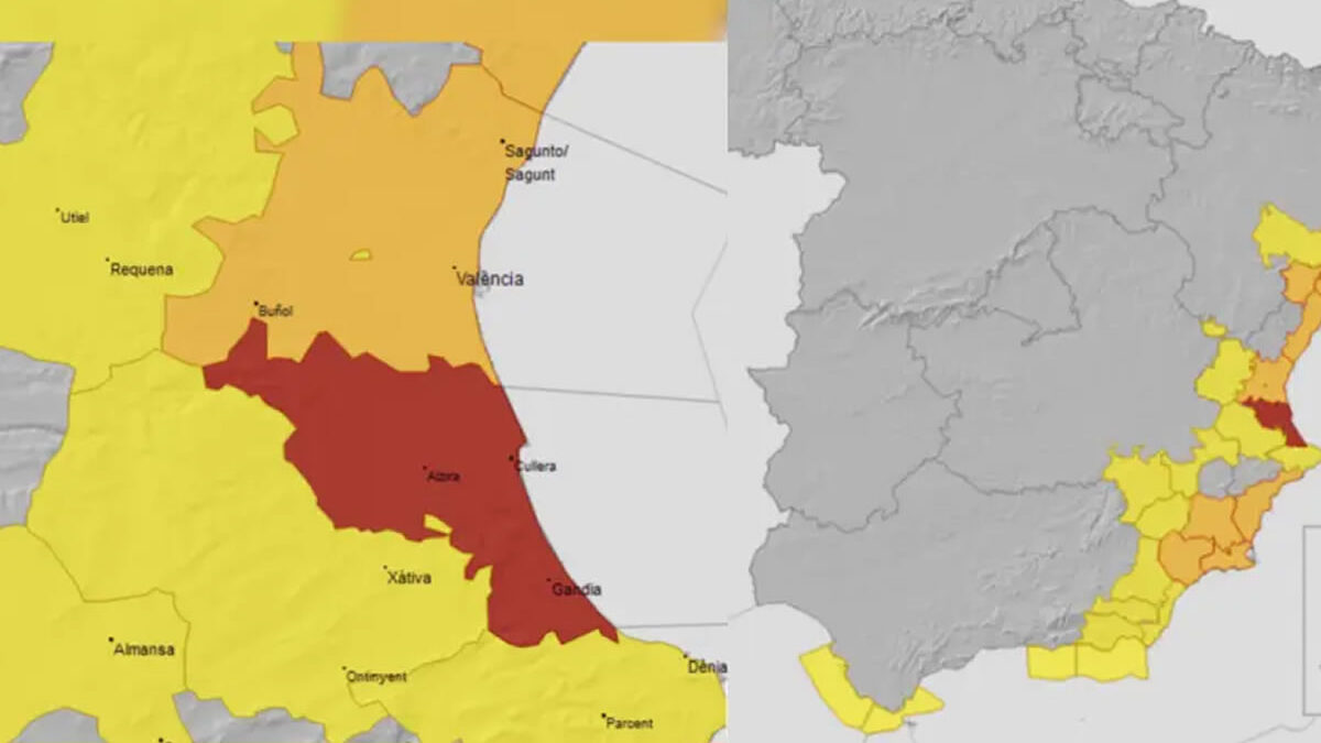 Valencia emite alerta roja ante la llegada de tormentas intensas