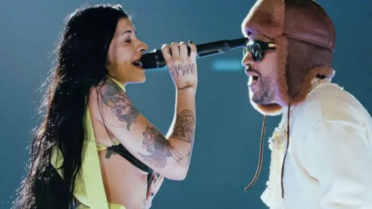 Bad Bunny comparte momento especial con Cazzu durante su show de San Valentín