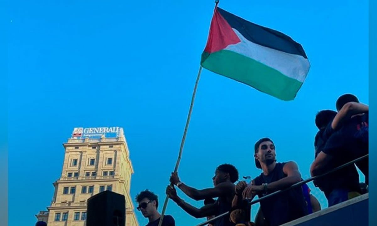 Lamine Yamal genera impacto mundial al ondear la bandera de Palestina