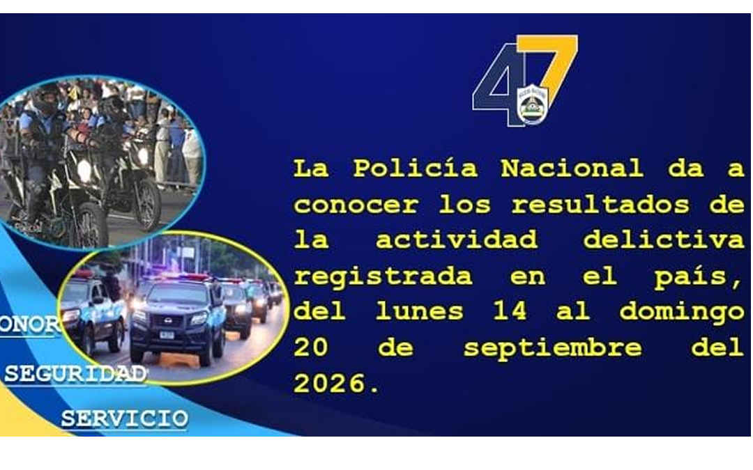 Policía Nacional reporta 114 capturas por delitos en Nicaragua